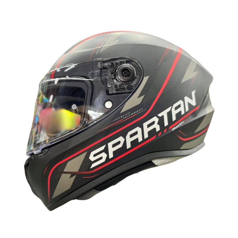 CASCO SPARTAN DRAKEN RINTER MATE NEGRO ROJO – American Motos Colombia