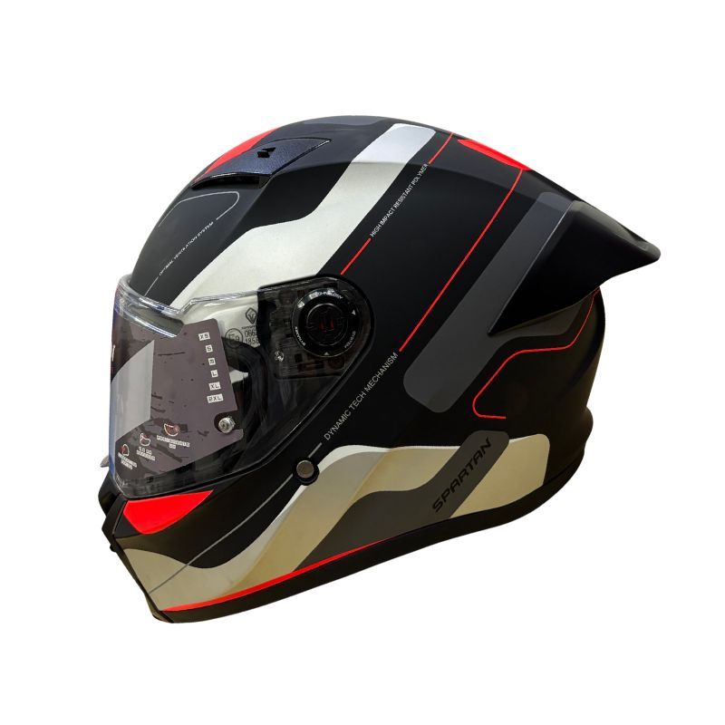 CASCO SPARTAN FENIX ORK MATE NEGRO ROJO