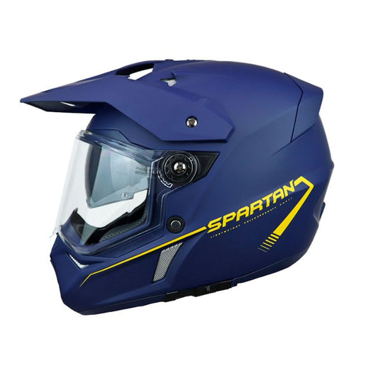 CASCO SPARTAN WOLF SOLID MATE AZUL AMARILLO