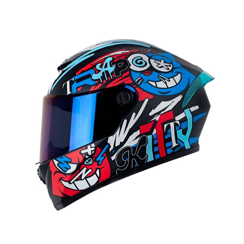 CASCO X-ONE 500GT KITT MATE NEGRO AZUL VISOR HUMO AZUL