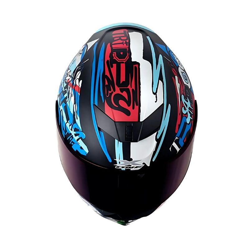 CASCO X-ONE 500GT KITT MATE NEGRO AZUL VISOR HUMO AZUL