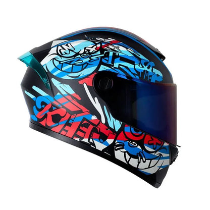 CASCO X-ONE 500GT KITT MATE NEGRO AZUL VISOR HUMO AZUL