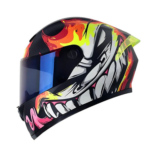 CASCO X-ONE 500GT SPITFIRE MATE NEGRO AMARILLO VISOR AZUL