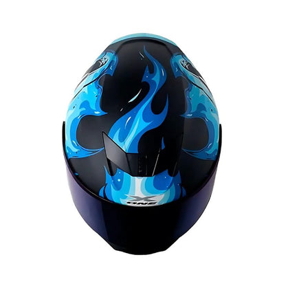 CASCO X-ONE 500GT SPITFIRE MATE NEGRO AZUL VISOR AZUL