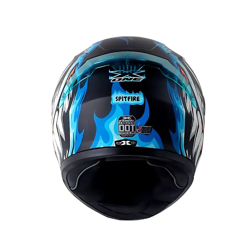 CASCO X-ONE 500GT SPITFIRE MATE NEGRO AZUL VISOR AZUL