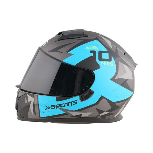 CASCO X-SPORTS M66 IONIKS GRIS AZUL CLARO