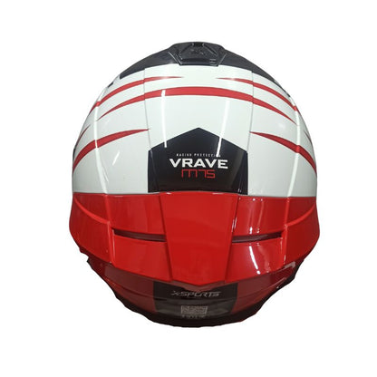 CASCO X-SPORTS M75 VRAVE BLANCO ROJO