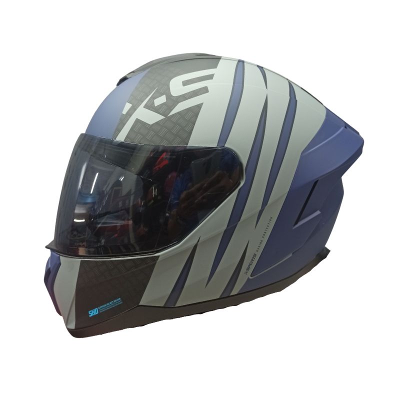 CASCO X-SPORTS M75 VRAVE MATE GRIS AZUL