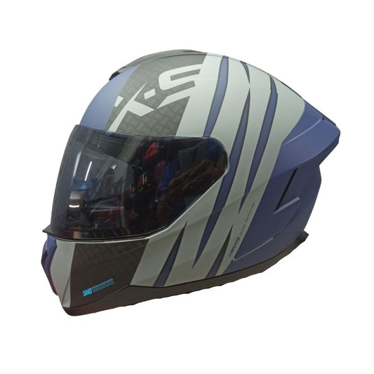 CASCO X-SPORTS M75 VRAVE MATE GRIS AZUL