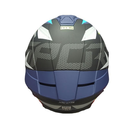 CASCO X-SPORTS M75 VRAVE MATE GRIS AZUL