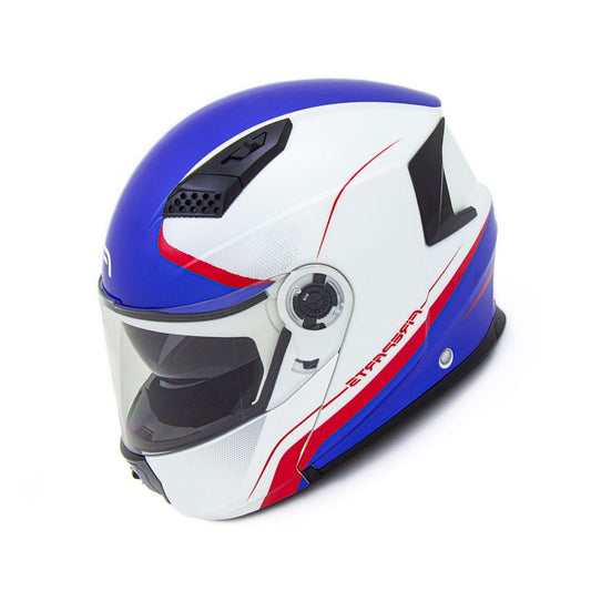 CASCO FIREPARTS AIRWAVE 860D BLANCO AZUL ROJO