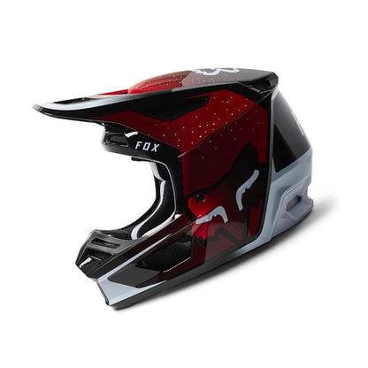 CASCO FOX V2 VIZEN NEGRO ROJO