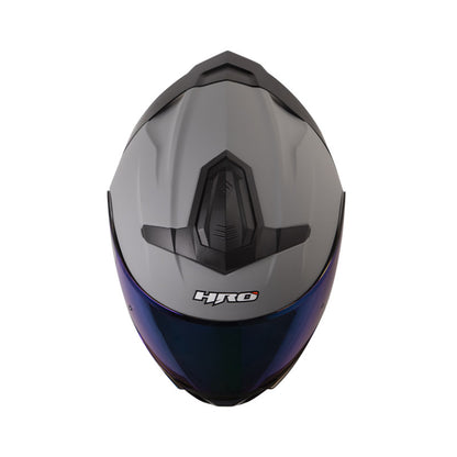CASCO HRO 3440 DV SOLID MATE GRIS NEGRO7 VISOR IRIDIUM AZUL