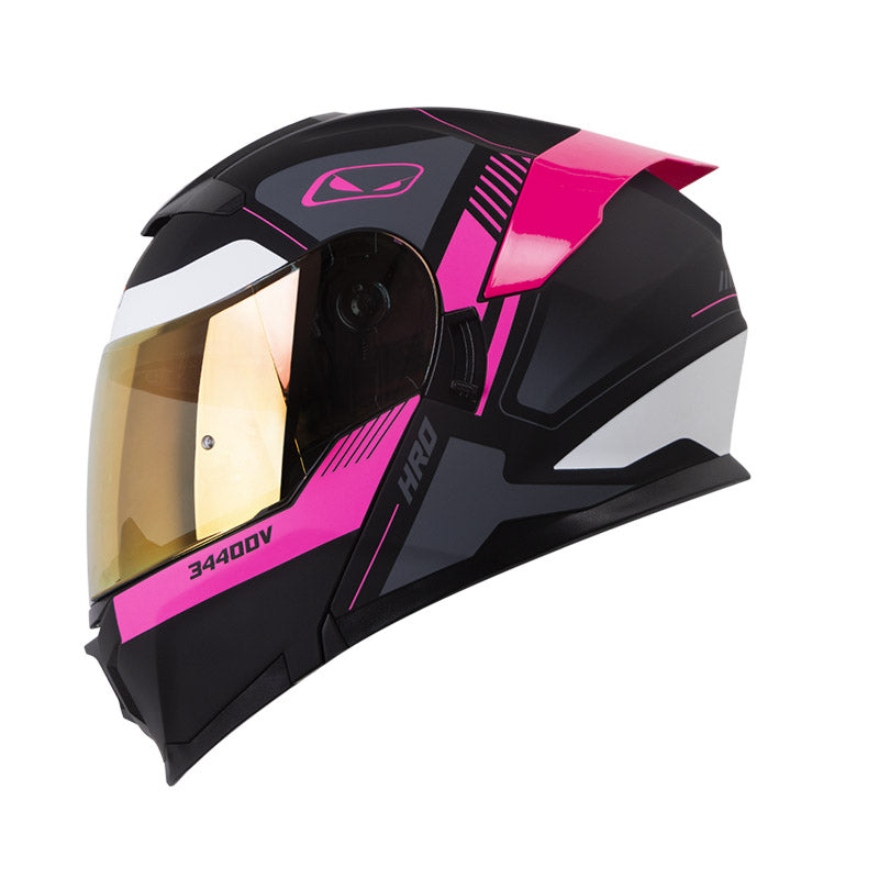 CASCO HRO 3440 DV TIMER MATE NEGRO FUCSIA VISOR IRIDIUM