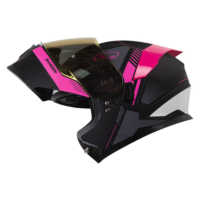 CASCO HRO 3440 DV TIMER MATE NEGRO FUCSIA VISOR IRIDIUM