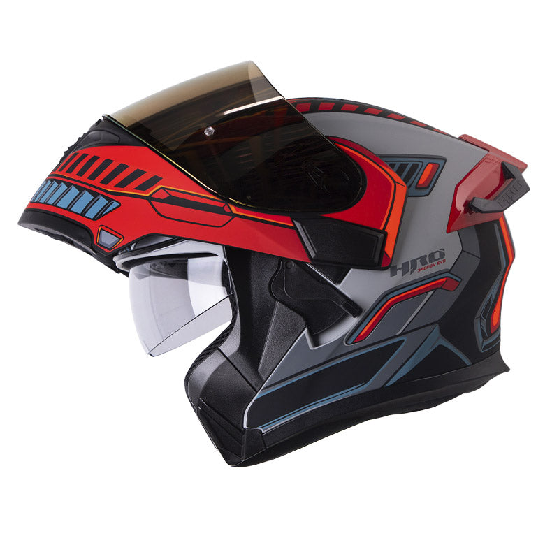 CASCO HRO HRO-3400DV ROVER MATE NEGRO ROJO VISOR IRIDIUM