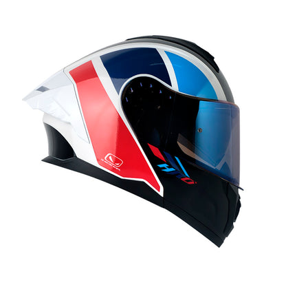 CASCO HRO HRO-3480DV EVO RACESPEC BLANCO ROJO VISOR IRIDIUM