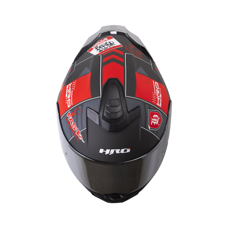 CASCO HRO HRO-506SP CITAX MATE NEGRO ROJO VISOR IRIDIUM