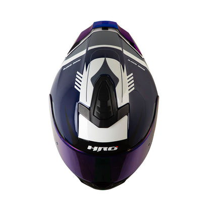 CASCO HRO HRO-506SP STEAM BLANCO GRIS VISOR IRIDIUM AZUL