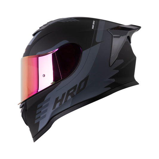 CASCO HRO HRO-506SP STEAM MATE GRIS GRIS VISOR IRIDIUM ROJO