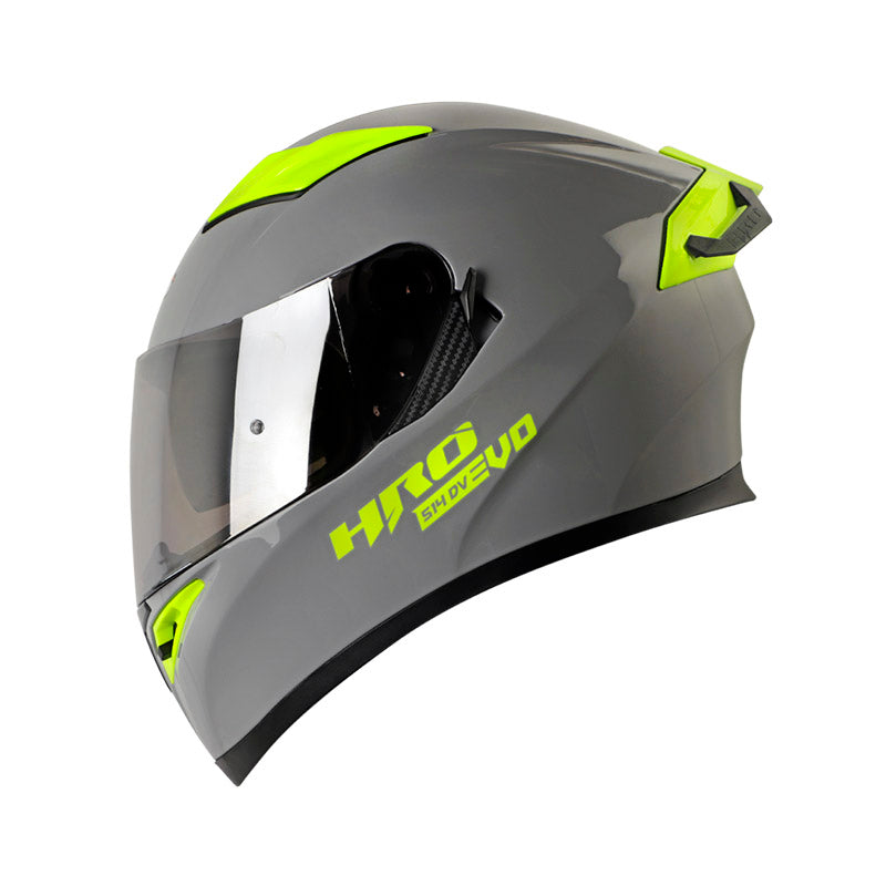 CASCO HRO HRO-514DV SOLID GRIS AMARILLO NEON VISOR IRIDIUM