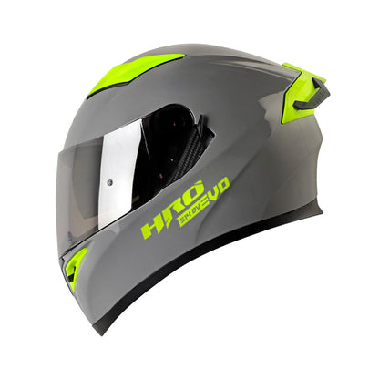 CASCO HRO HRO-514DV SOLID GRIS AMARILLO NEON VISOR IRIDIUM