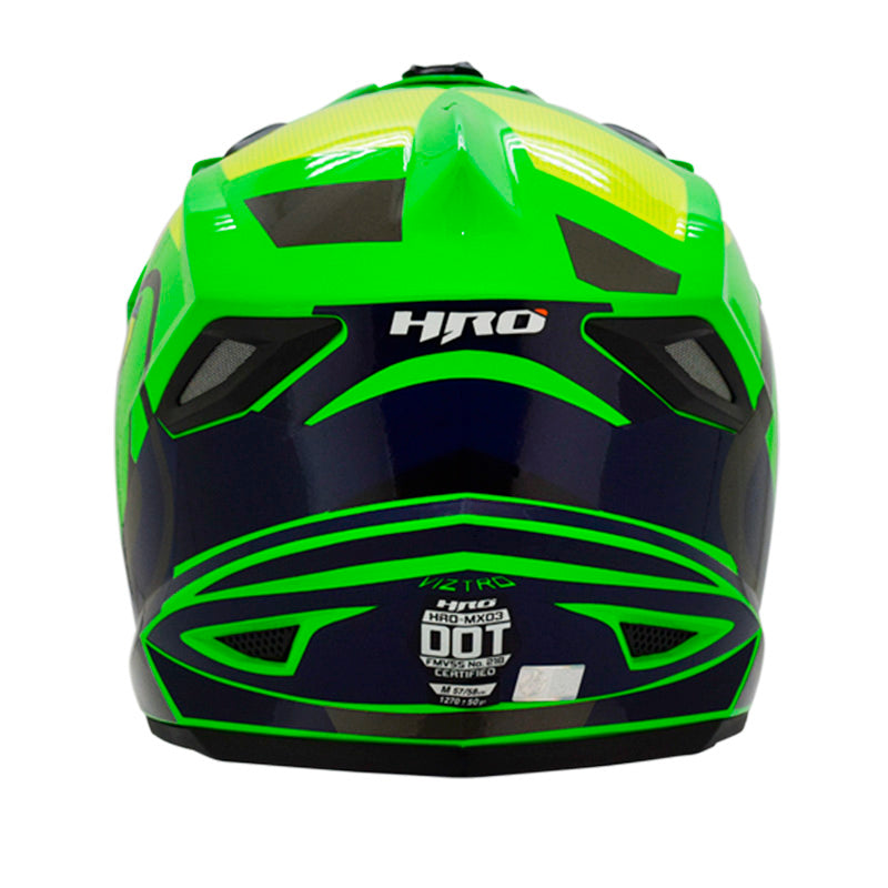 CASCO HRO HRO-MX03 VIZTRO VERDE NEON AMARILLO NEON