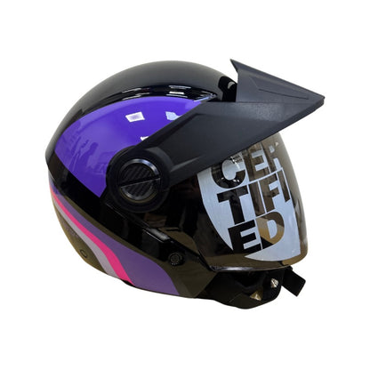 CASCO ICH ICH-102 FLAGGER NEGRO FUCSIA VISOR HUMO