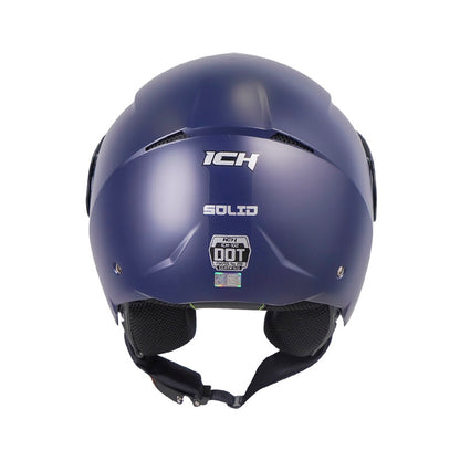 CASCO ICH ICH-102 SOLID AZUL NAVY SILVER VISOR HUMO