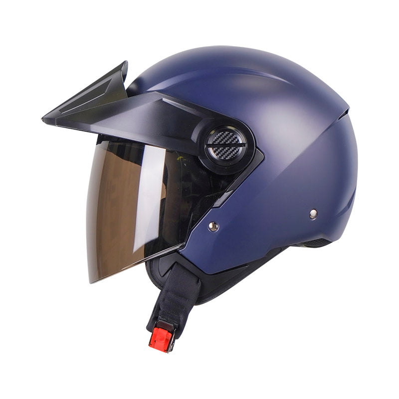 CASCO ICH ICH-102 SOLID AZUL NAVY SILVER VISOR HUMO