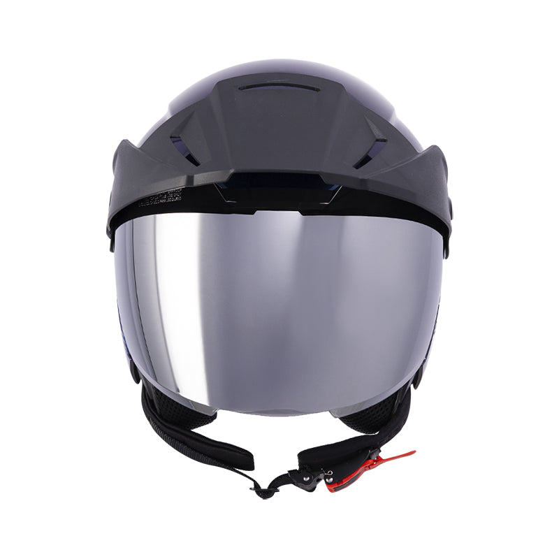 CASCO ICH ICH-102 SOLID CAMALEON AZUL PLATA VISOR HUMO