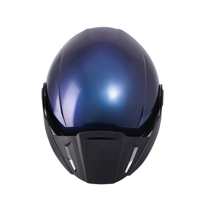 CASCO ICH ICH-102 SOLID CAMALEON AZUL PLATA VISOR HUMO