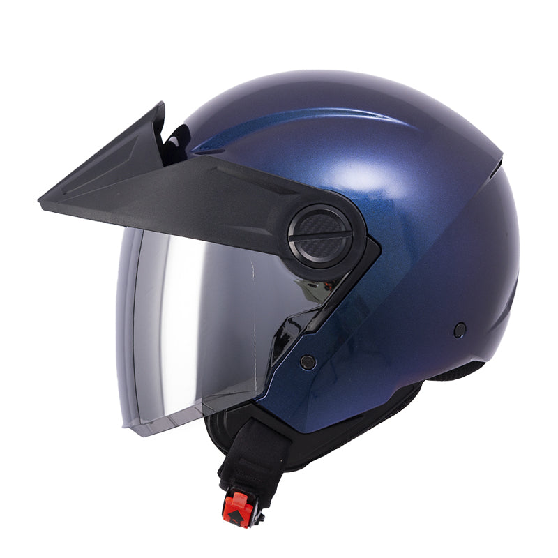 CASCO ICH ICH-102 SOLID CAMALEON AZUL PLATA VISOR HUMO