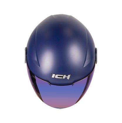 CASCO ICH ICH-102 SPECIAL SOLID AZUL NAVY SILVER VISOR AZUL