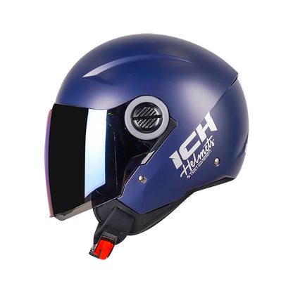 CASCO ICH ICH-102 SPECIAL SOLID AZUL NAVY SILVER VISOR AZUL
