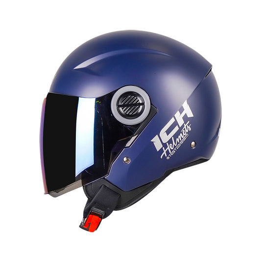 CASCO ICH ICH-102 SPECIAL SOLID AZUL NAVY SILVER VISOR AZUL