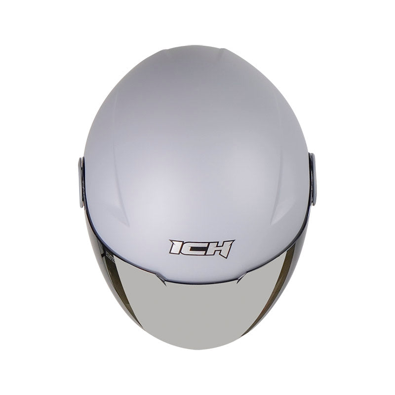 CASCO ICH ICH-102 SPECIAL SOLID MATE GRIS NEGRO VISOR PLATA