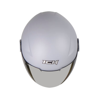 CASCO ICH ICH-102 SPECIAL SOLID MATE GRIS NEGRO VISOR PLATA
