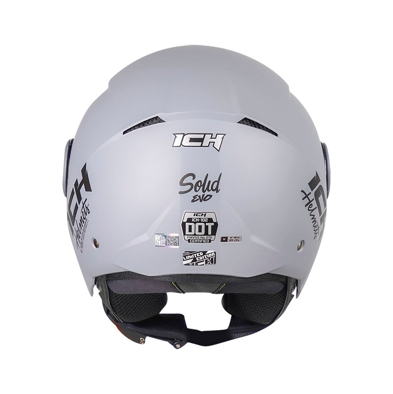 CASCO ICH ICH-102 SPECIAL SOLID MATE GRIS NEGRO VISOR PLATA