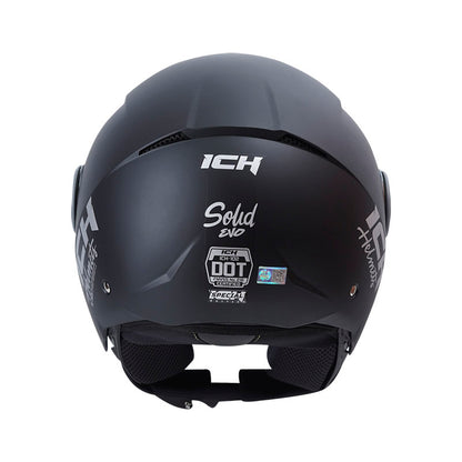CASCO ICH ICH-102 SPECIAL SOLID MATE NEGRO SILVER VISOR AZUL