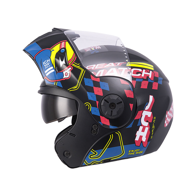 CASCO ICH ICH-3110S ERACER MATE NEGRO AMARILLO NEON