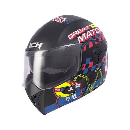 CASCO ICH ICH-3110S ERACER MATE NEGRO AMARILLO NEON