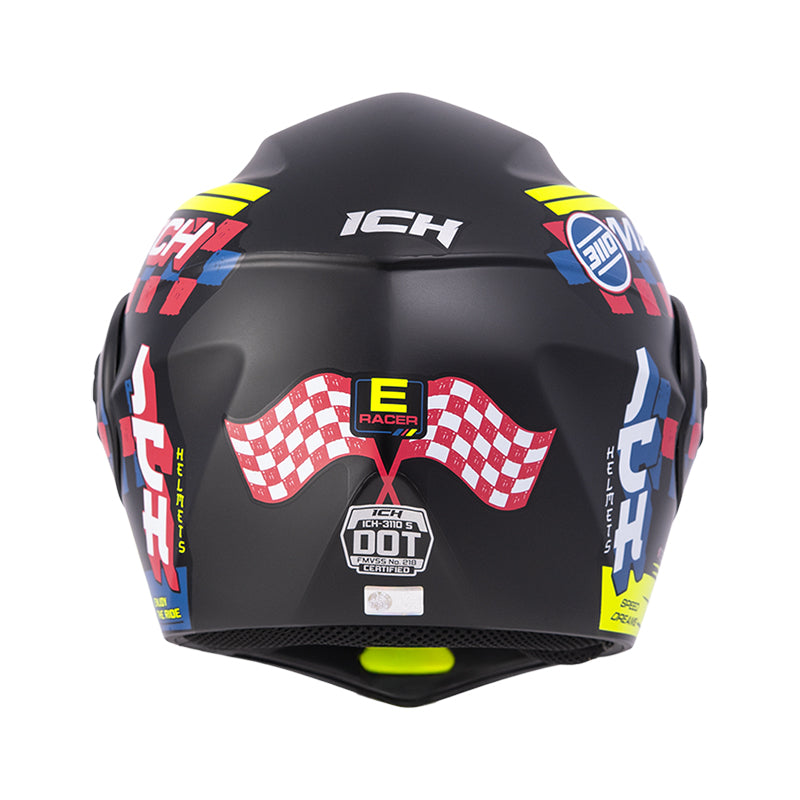 CASCO ICH ICH-3110S ERACER MATE NEGRO AMARILLO NEON