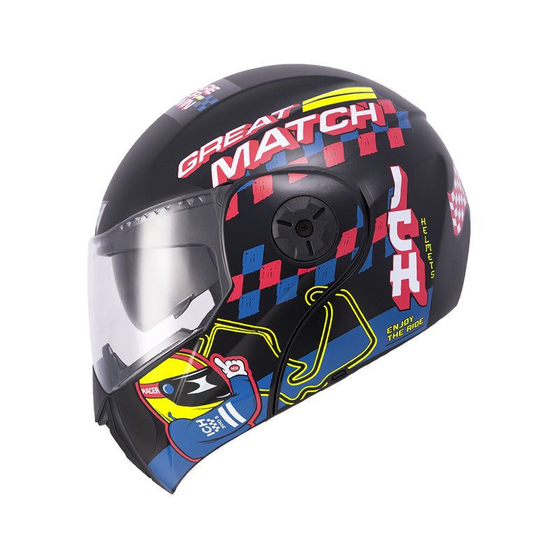 CASCO ICH ICH-3110S ERACER MATE NEGRO AMARILLO NEON