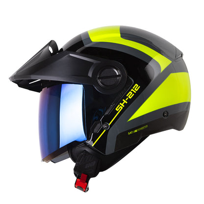 CASCO SHAFT SH-212 DUSTER GRIS OSCURO AMARILLO NEON IRIDIUM