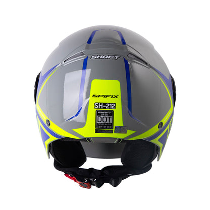 CASCO SHAFT SH-212 SPIFIX GRIS AZUL VISOR IRIDIUM