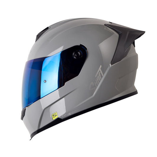CASCO SHAFT SH-502SP SOLID GRIS PLATA VISOR IRIDIUM AZUL