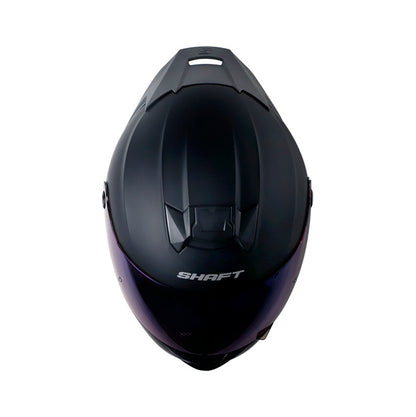 CASCO SHAFT SH-502SP SOLID MATE NEGRO PLATA VISOR IRIDIUM AZ