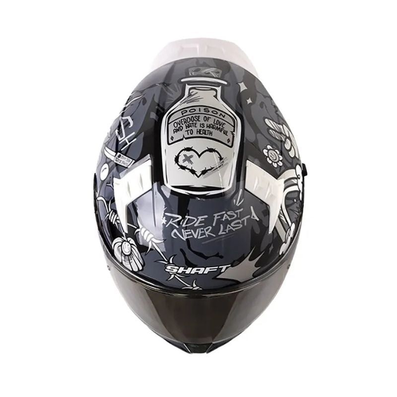 CASCO SHAFT SH-504DV LOVE AND HATE NEGRO PLATA VISOR IRIDIUM