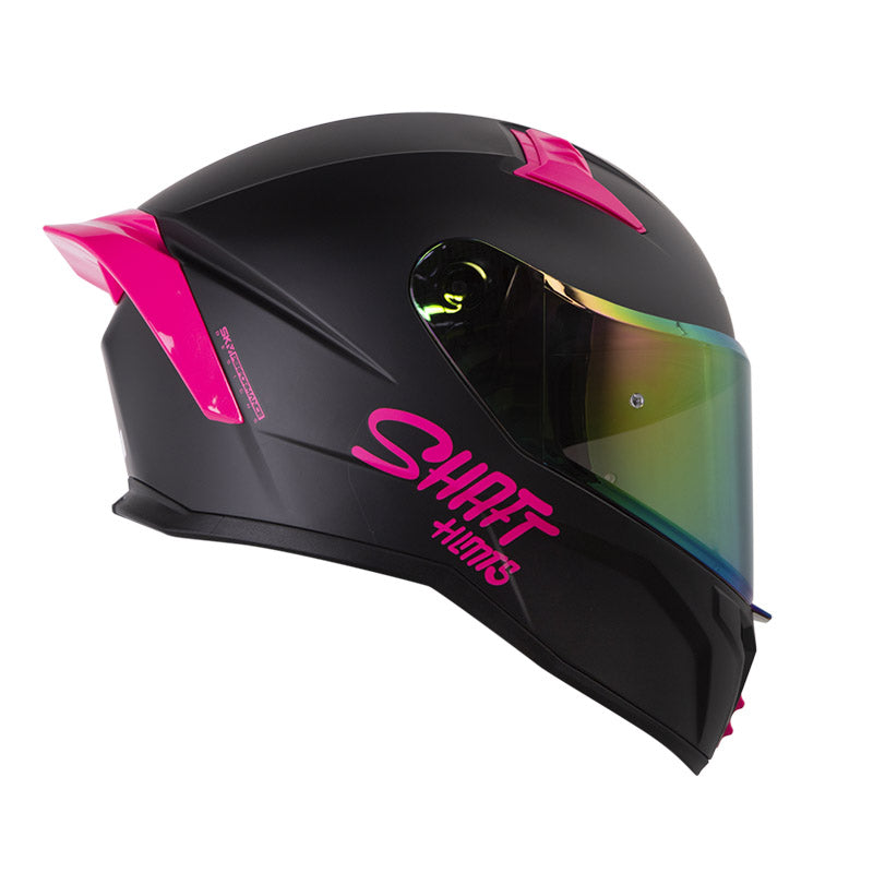 CASCO SHAFT SH-504DV SOLID MATE NEGRO FUCSIA VISOR IRIDIUM